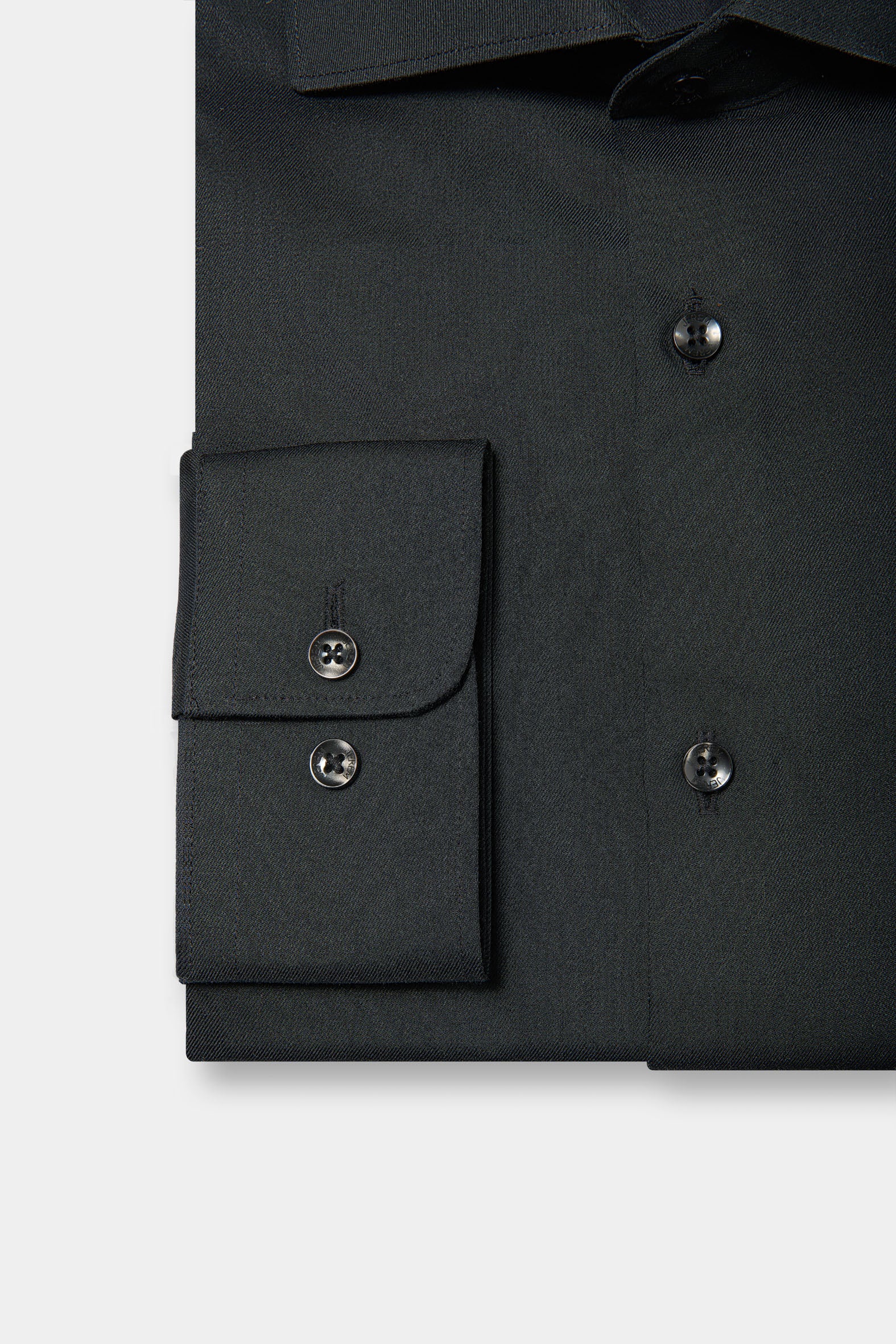 Twill de coton col italien sans repassage — Chemise Jerem, coupe ajustée, sans repassage