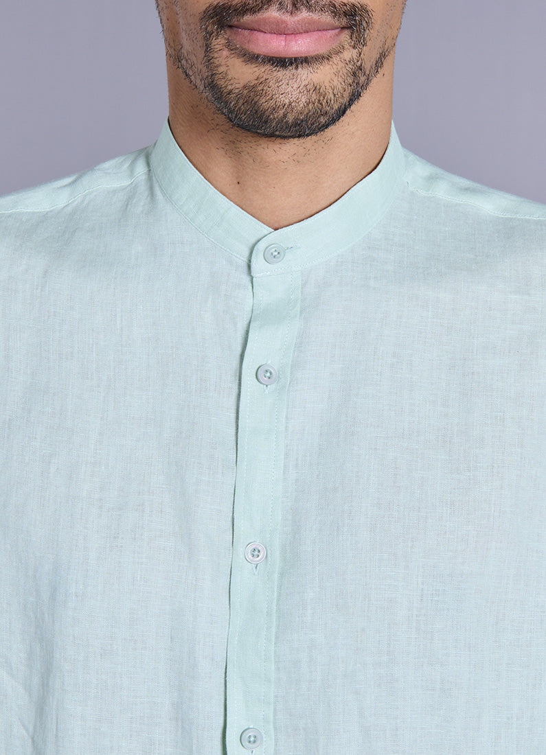Chemise, lin col officier regular fit Jerem vue 14