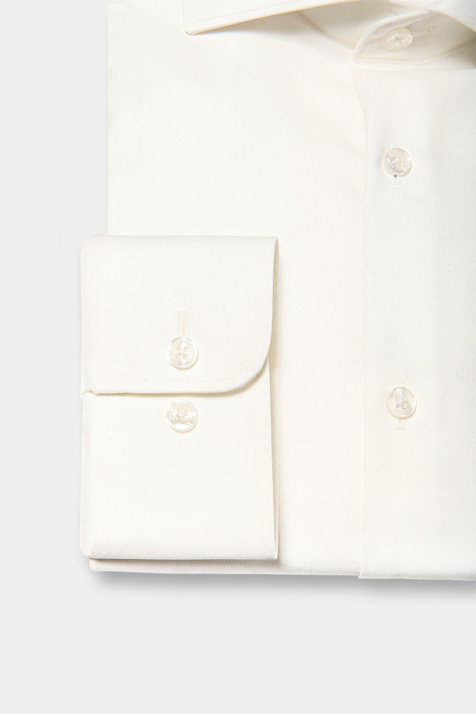 Chemise, twill de coton col italien sans repassage Jerem, coupe ajustée