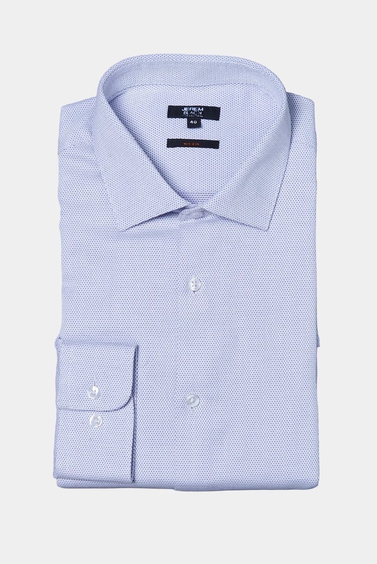 Chemise texturée motif fantaisie en coton sans repassage comfort fit Jerem, sans repassage