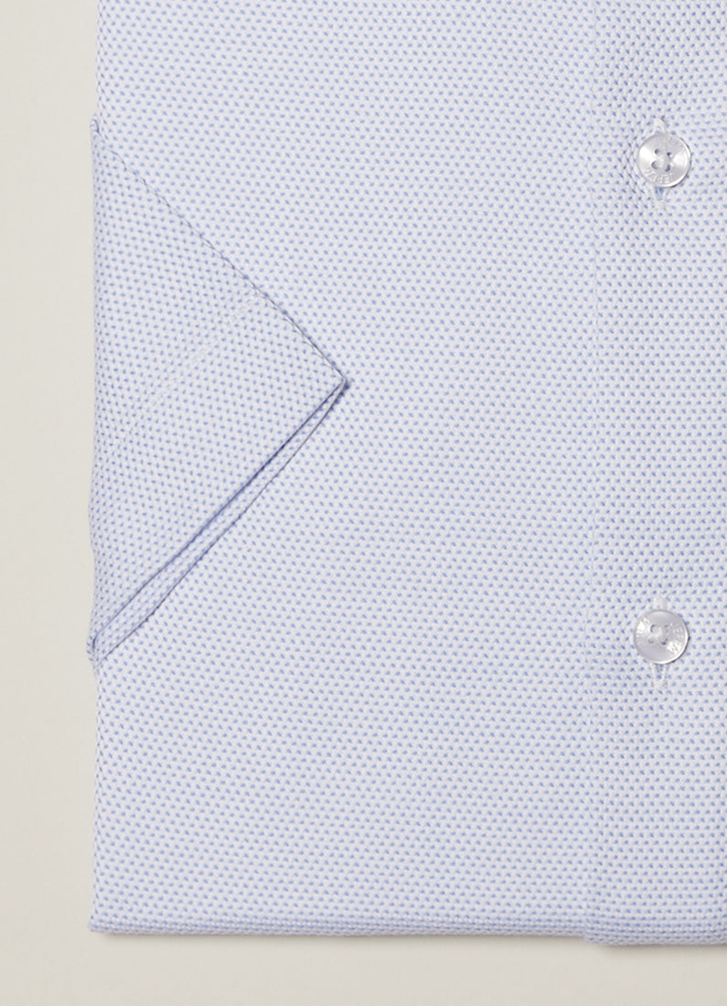 Coton manches courtes sans repassage confort fit — Chemise texturée Jerem, manches courtes, sans repassage