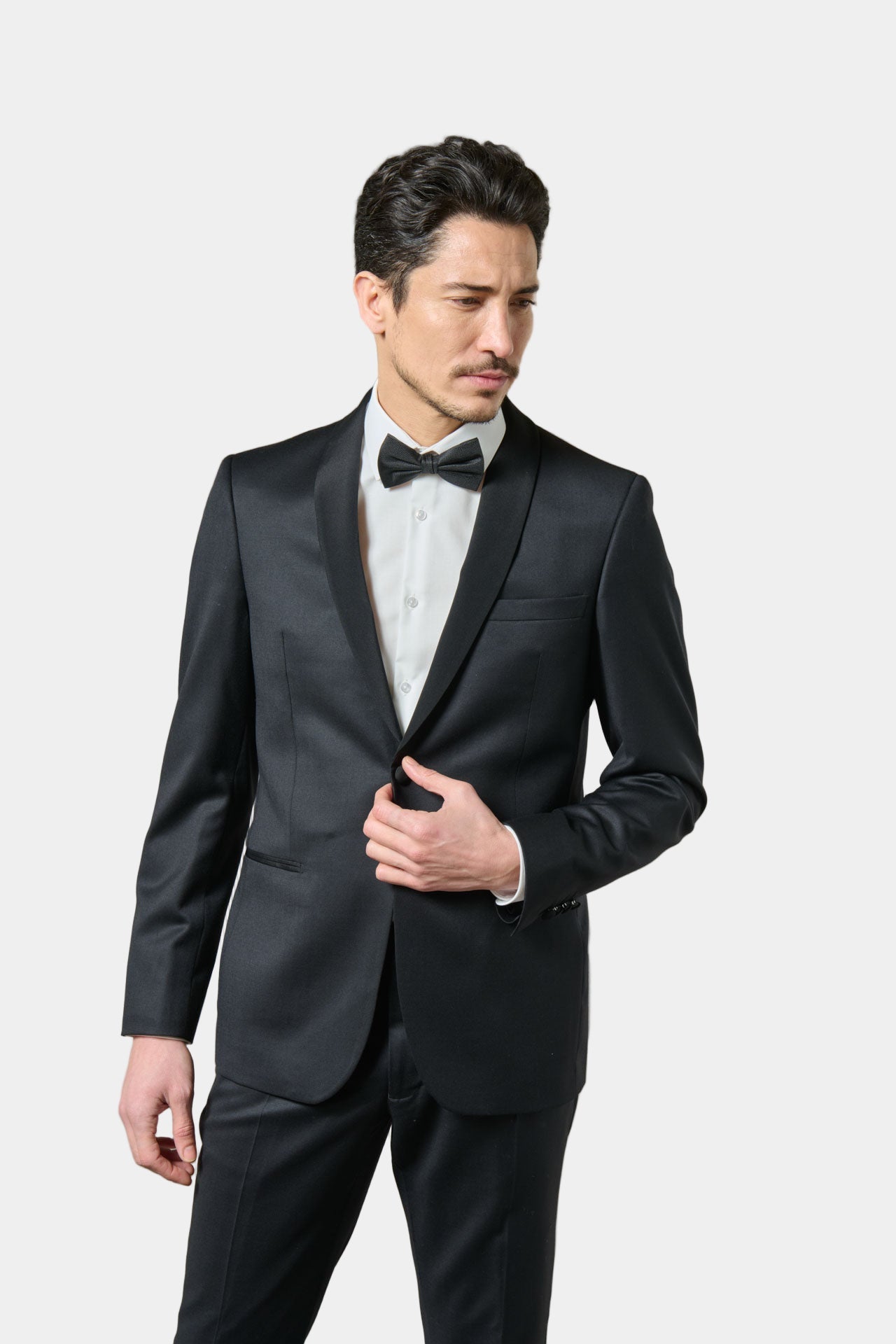 Smoking, sergé « Natural stretch » a de laine vierge Super 120's Jerem, ceinture sartoriale, poches italiennes