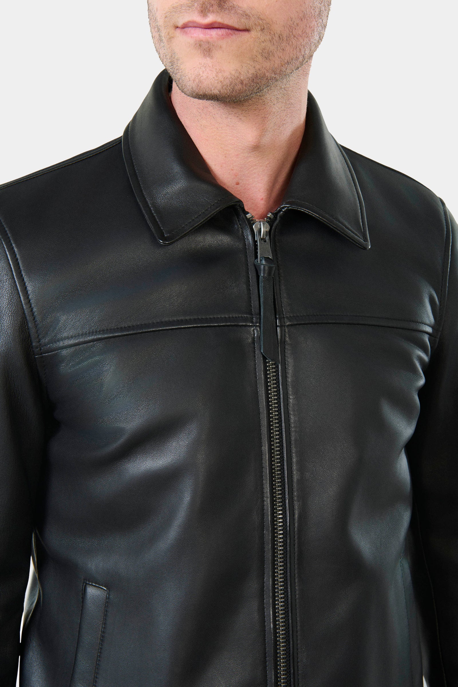 Blouson, cuir col tailleur Tayot Jerem