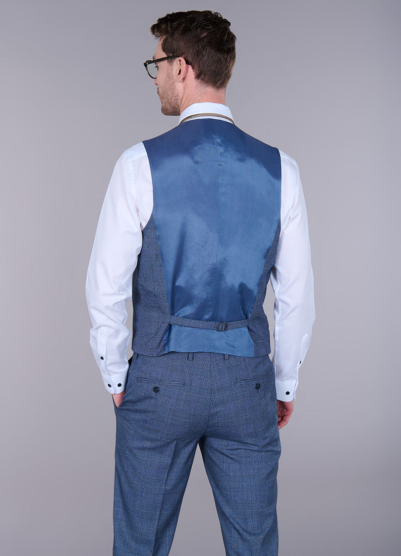 Gilet de costume stretch, prince de galles contemporain Jerem, entièrement doublée