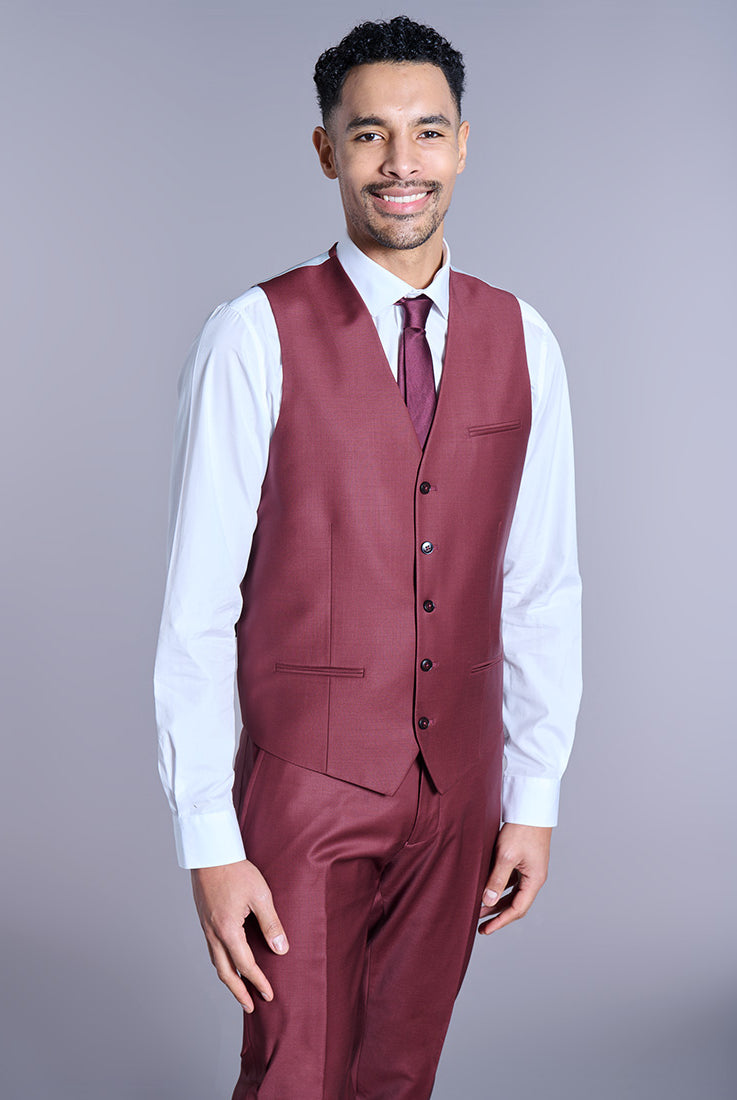Gilet de costume en laine mélangée bi-stretch Jerem, entièrement doublée
