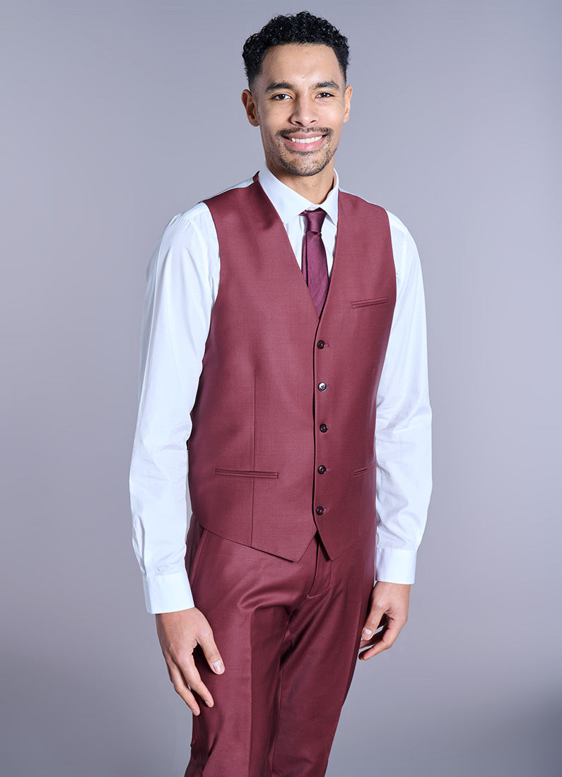 Jerem waistcoat in two-way stretch wool blend, fully lined