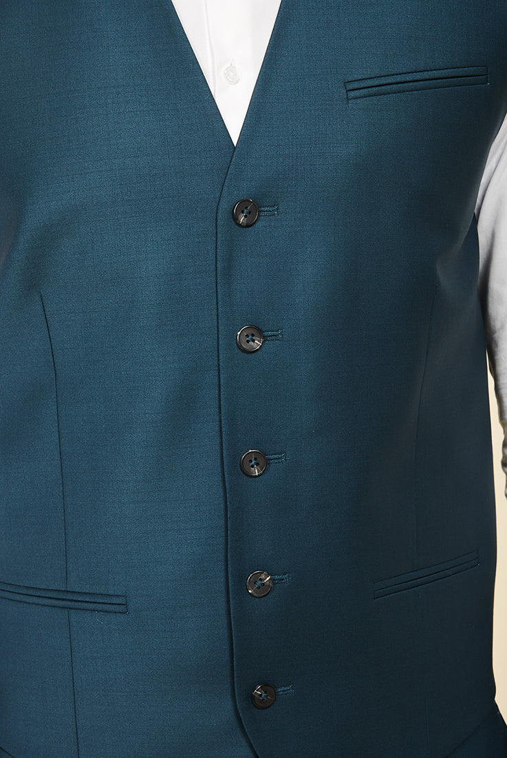Gilet de costume en laine mélangée bi-stretch Jerem, entièrement doublée vue 13