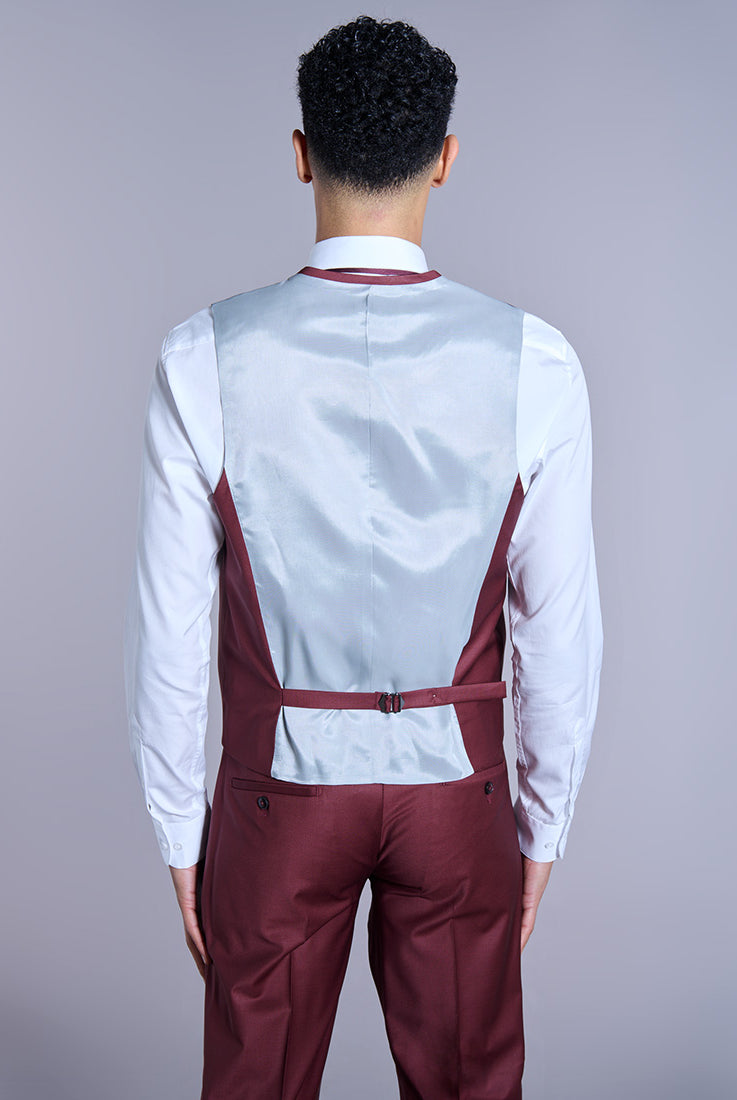 Laine mélangée bi-stretch — Gilet de costume Jerem, entièrement doublée