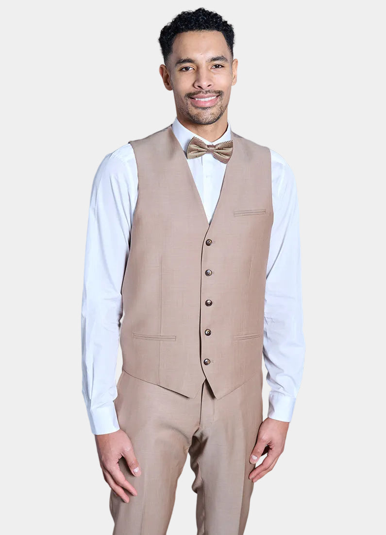 Faux-uni de laine vierge « Natural stretch » — Gilet de costume Jerem, entièrement doublée