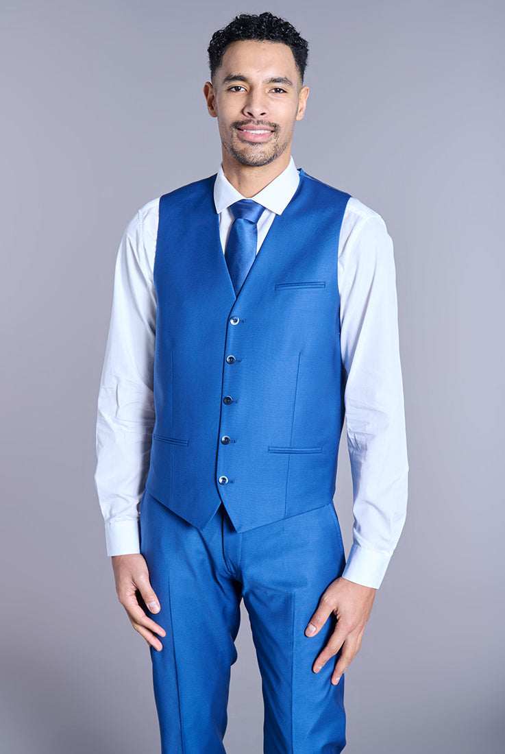 Gilet de costume en laine mélangée bi-stretch, Jerem