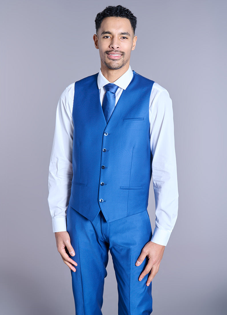 Waistcoat in two-way stretch wool blend, Jerem
