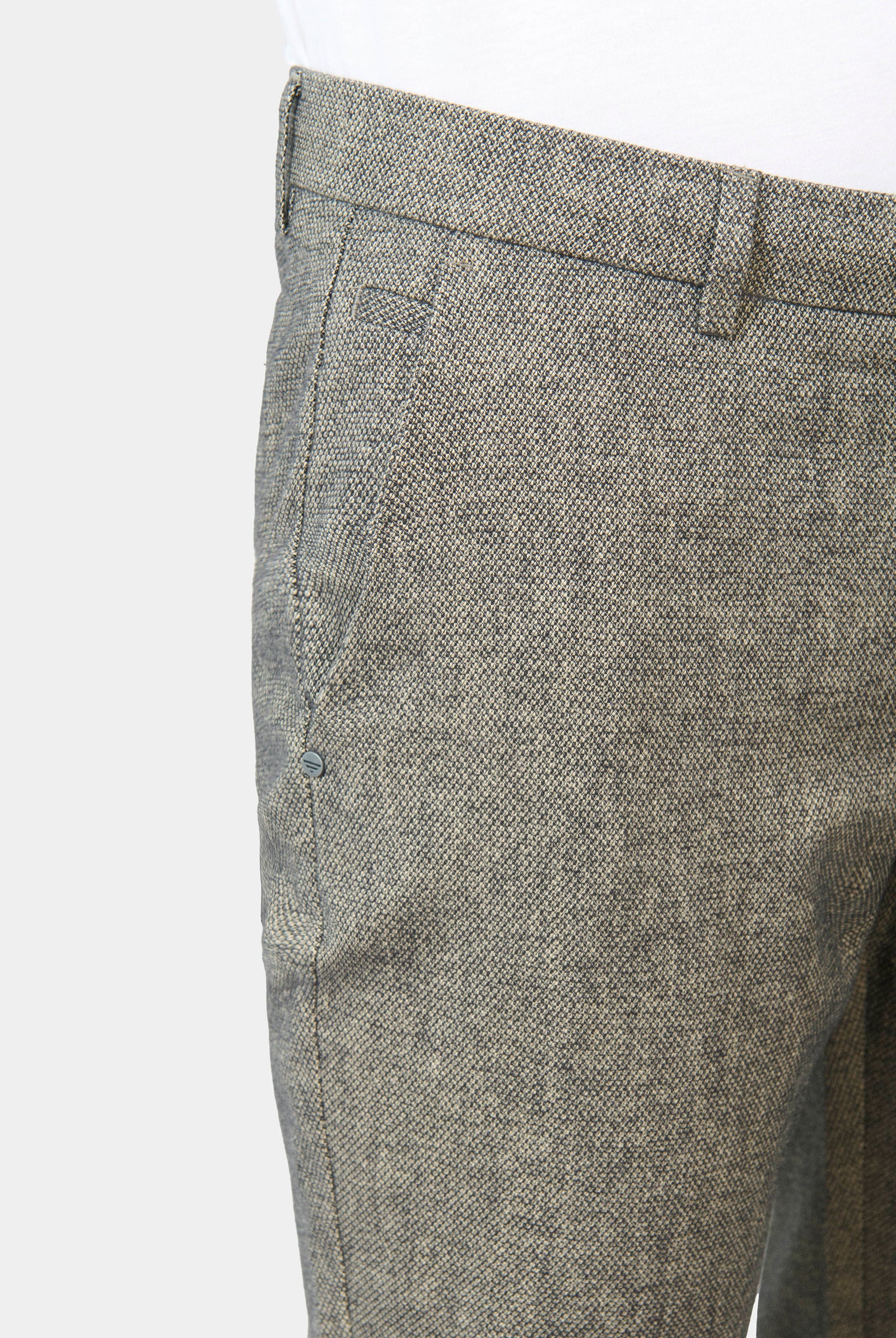 Pantalon minimaliste en faáonné de micro-motif fantaisie, Jerem