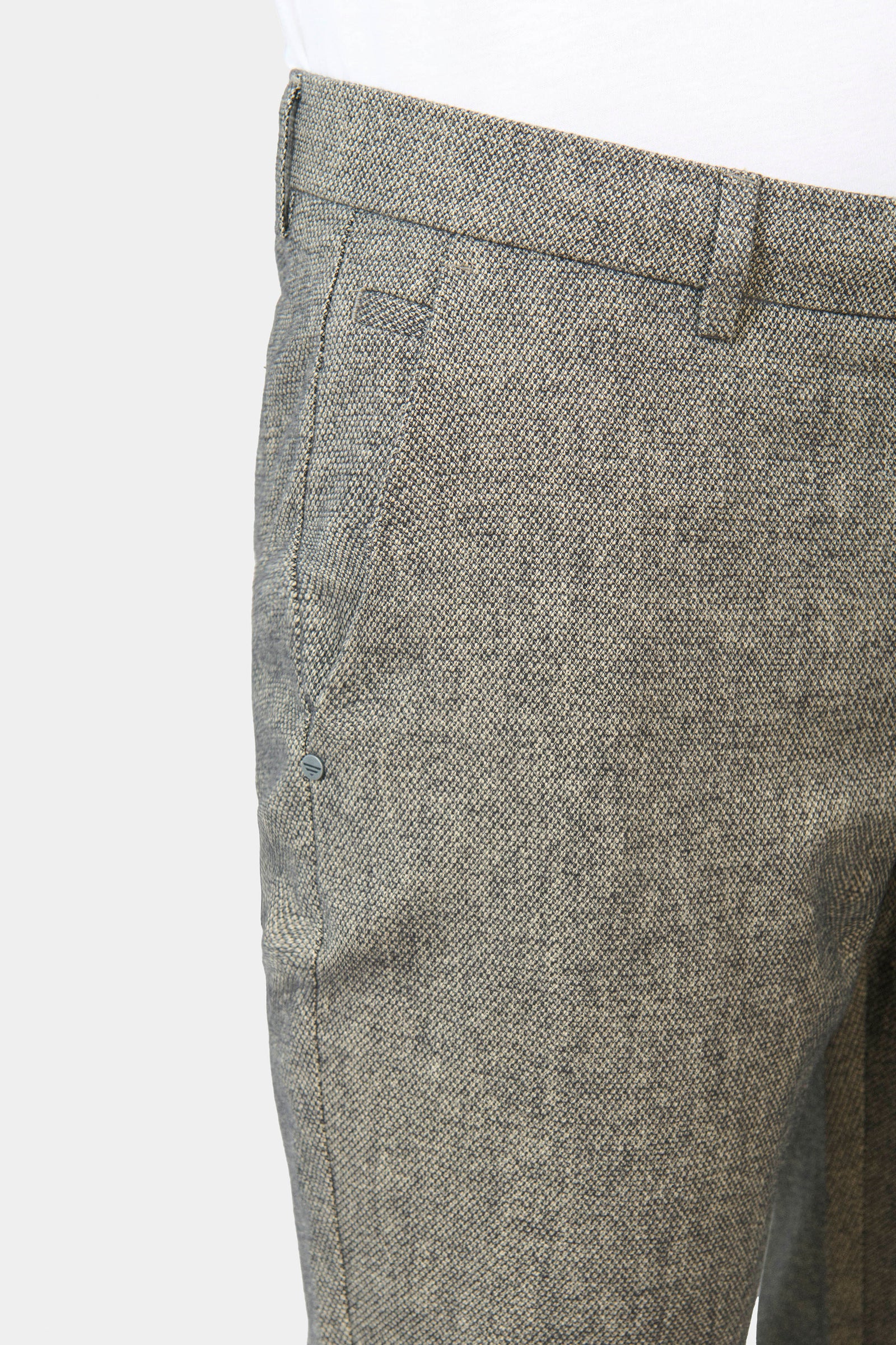 Pantalon minimaliste en faáonné de micro-motif fantaisie, Jerem
