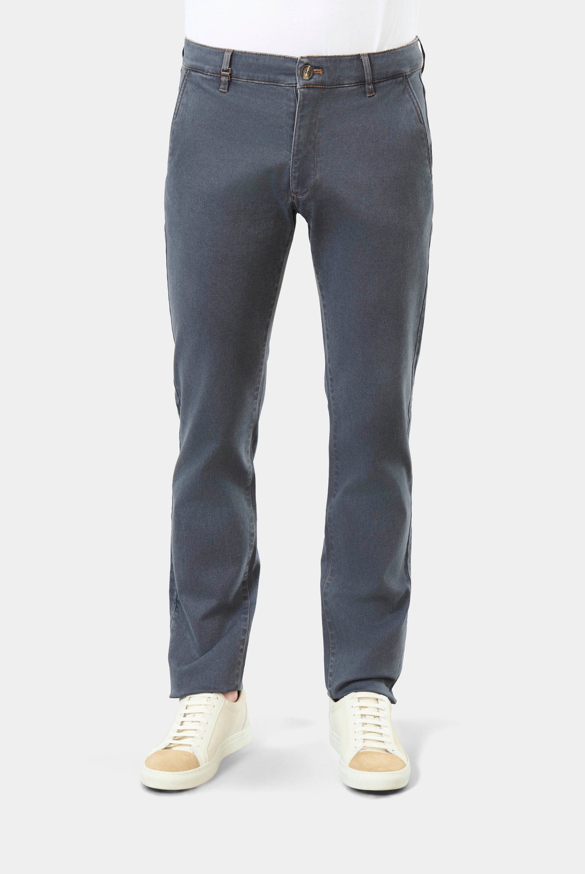 Pantalon décontracté en gabardine stretch lavée Jerem, poches italiennes