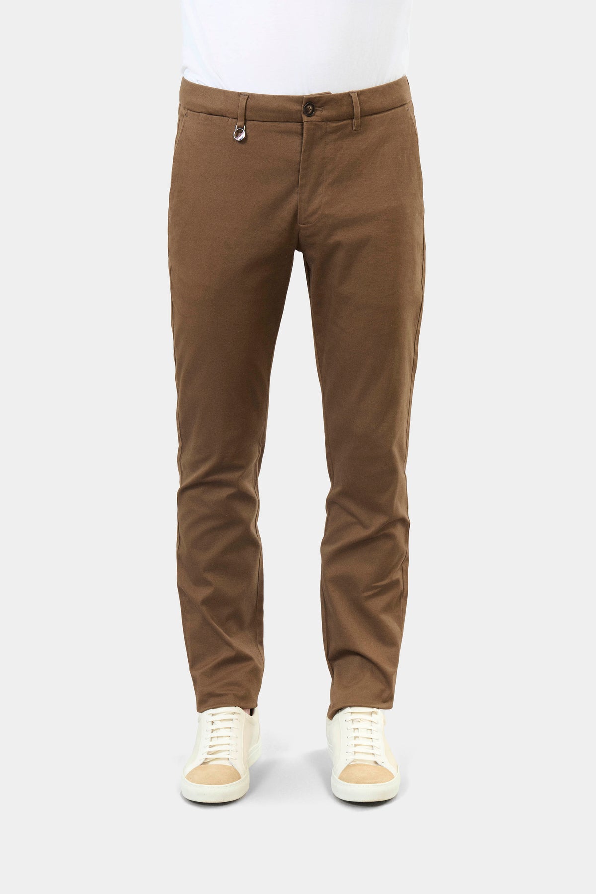 Pantalon ajusté en gabardine stretch classique Jerem, ceinture sartoriale stretch, ceinture sartoriale, poches italiennes