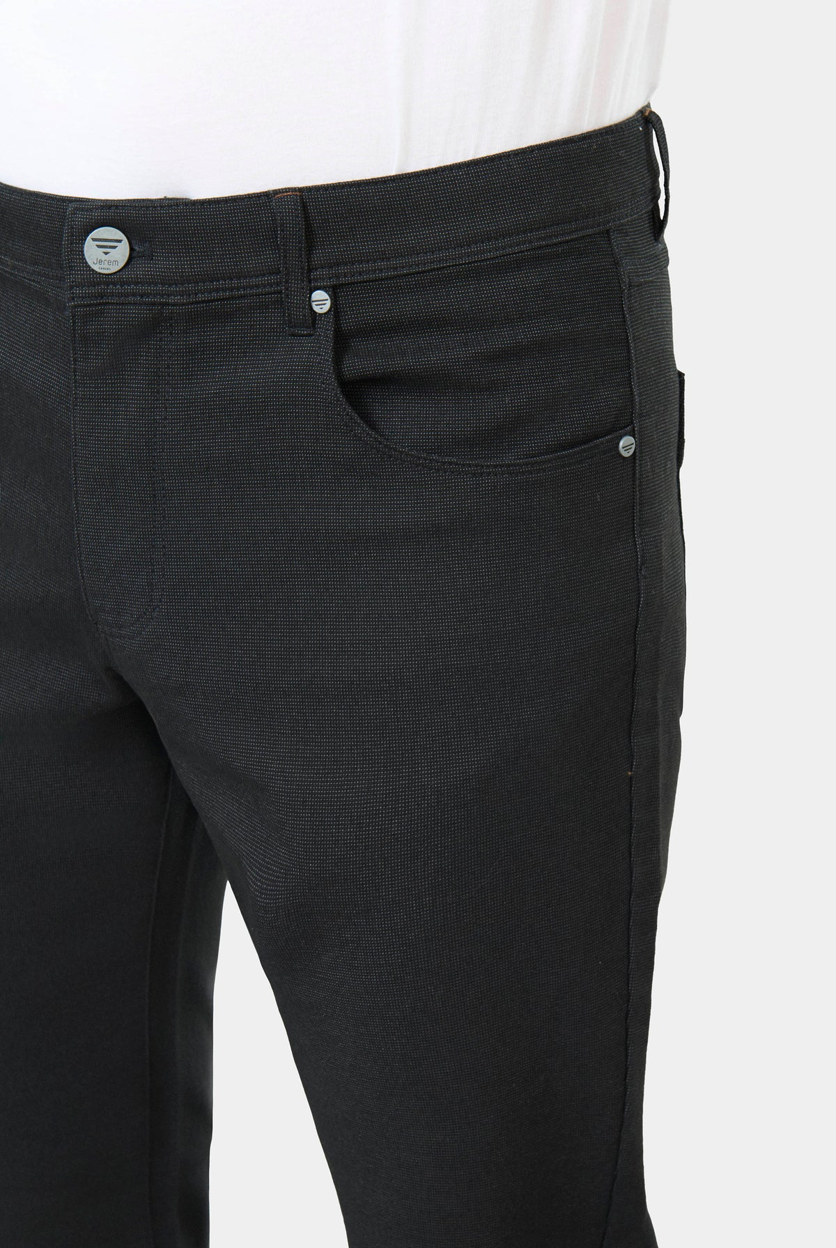 Pantalon cinq poches Jerem, coupe droite, poches plaquées surpiquées