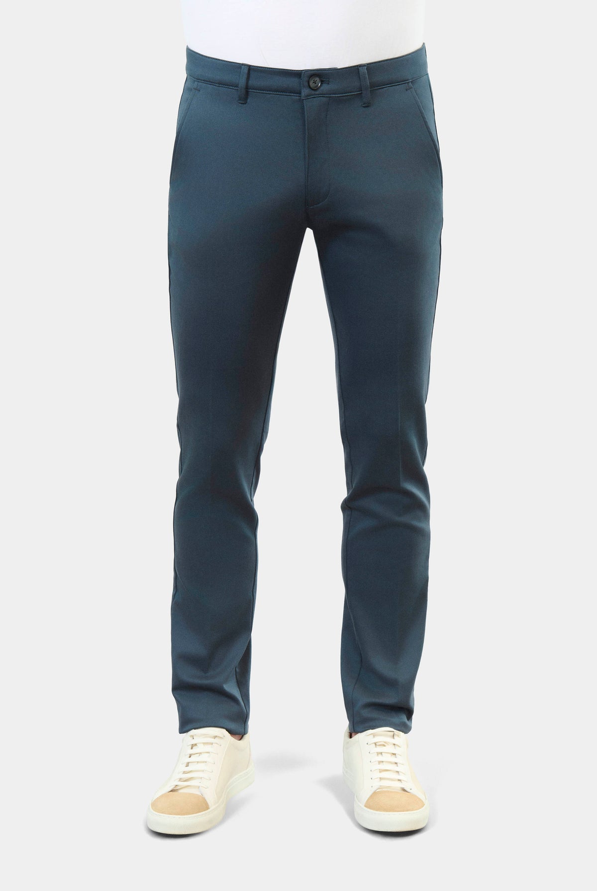 Pantalón de vestir en tricotina elástica Jerem, cinturilla sastre elástica, cinturilla sastre, bolsillos italianos