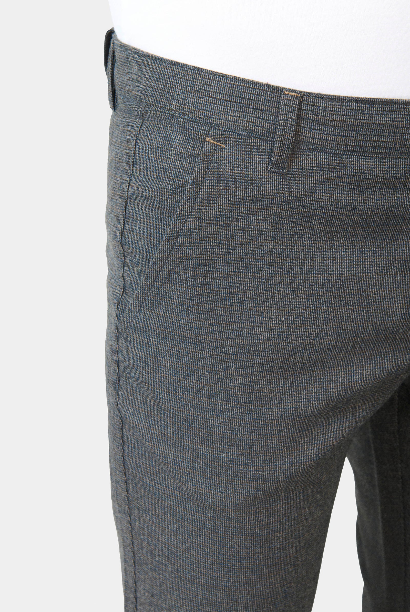 Pantalon de ville en pépita chiné stretch, Jerem