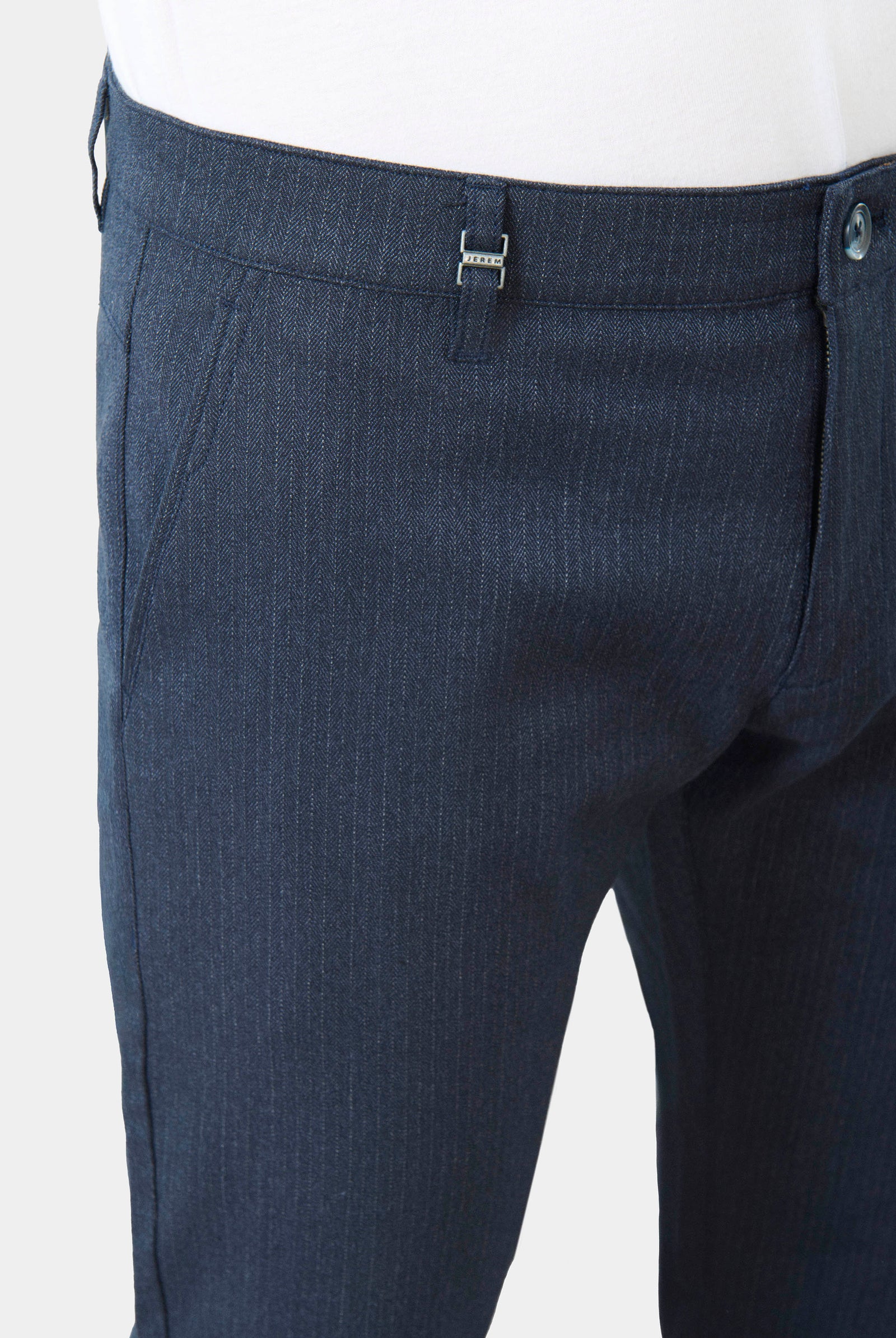 Pantalon décontracté, chevron Jerem, coupe droite, poches italiennes