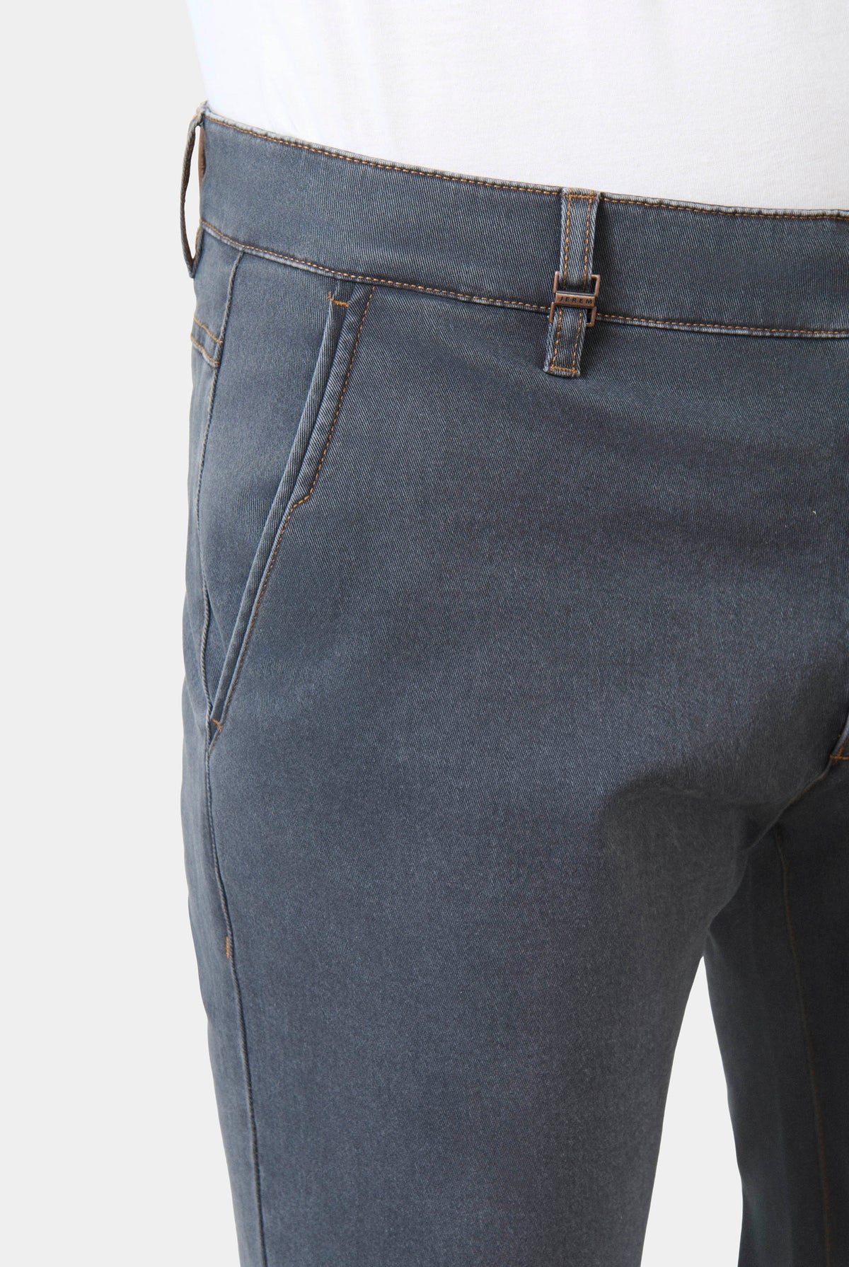 Pantalon décontracté, gabardine stretch lavée Jerem, poches italiennes