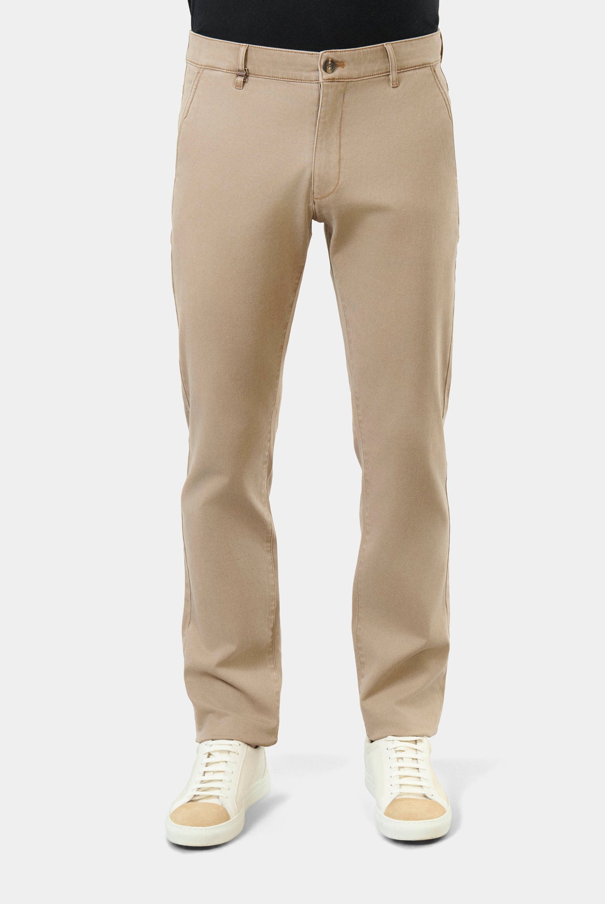 Pantalon décontracté en gabardine stretch lavée Jerem, poches italiennes vue 5