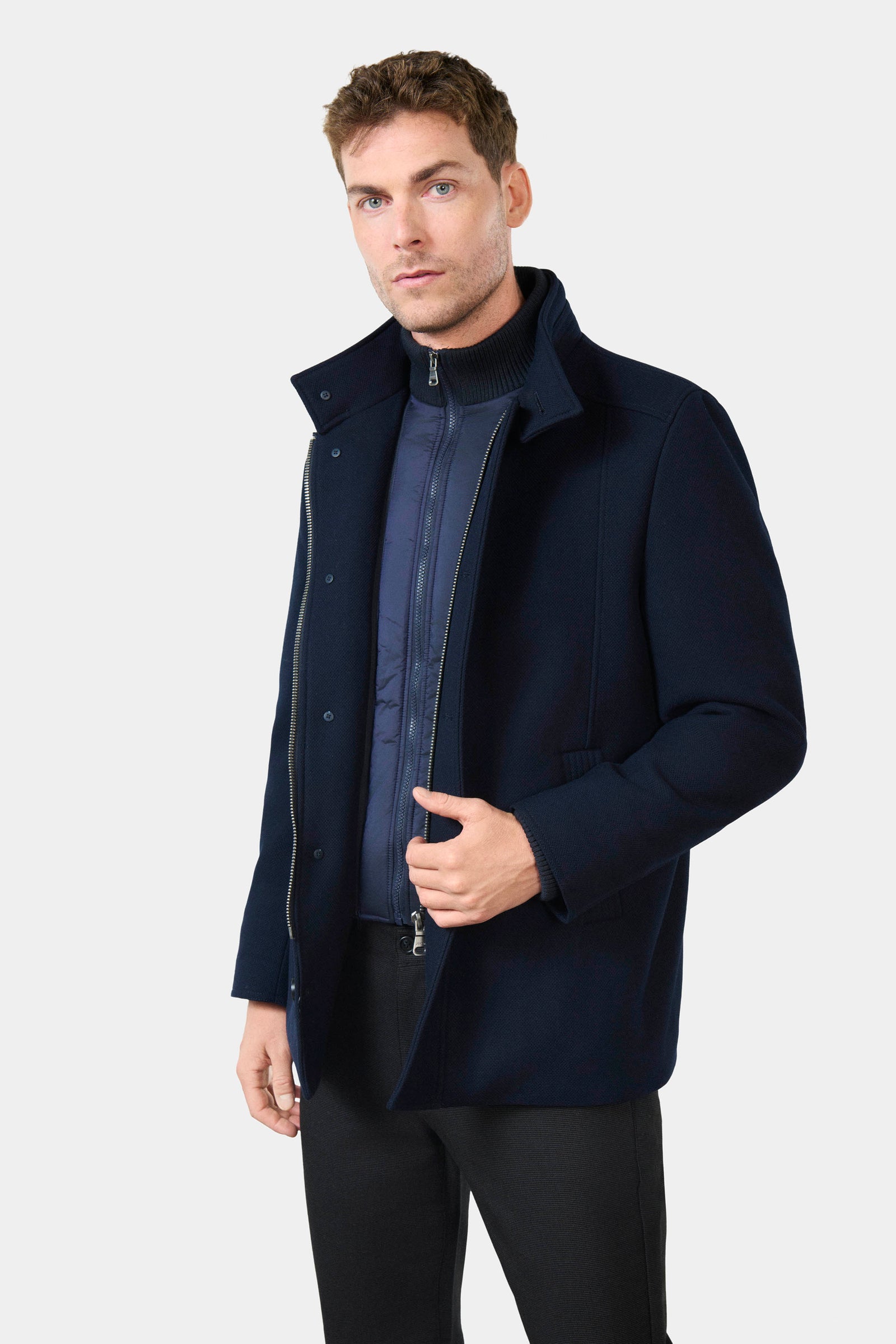 Manteau col officier Bruma Jerem, simple boutonnage