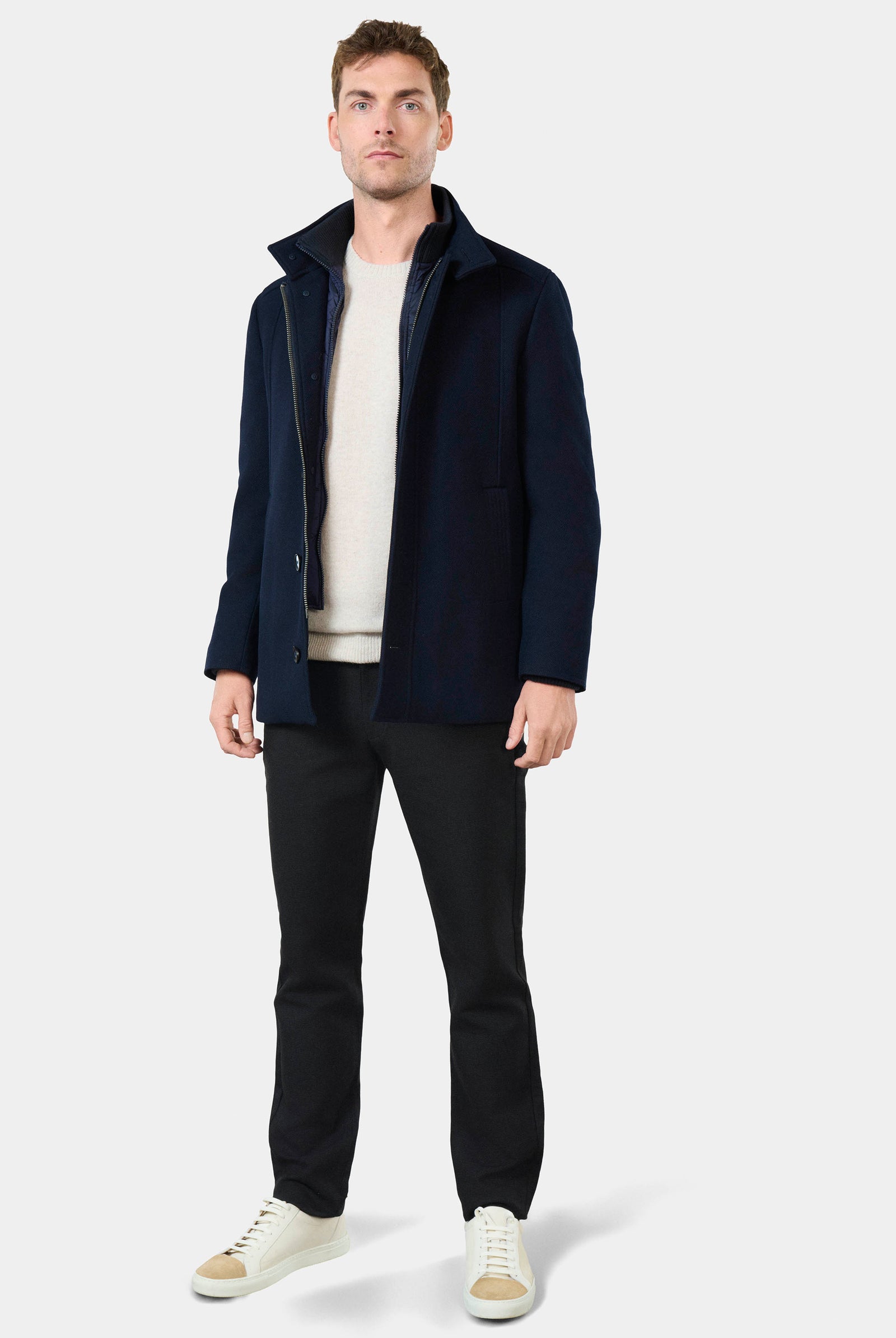 Manteau col officier Bruma Jerem, coupe droite