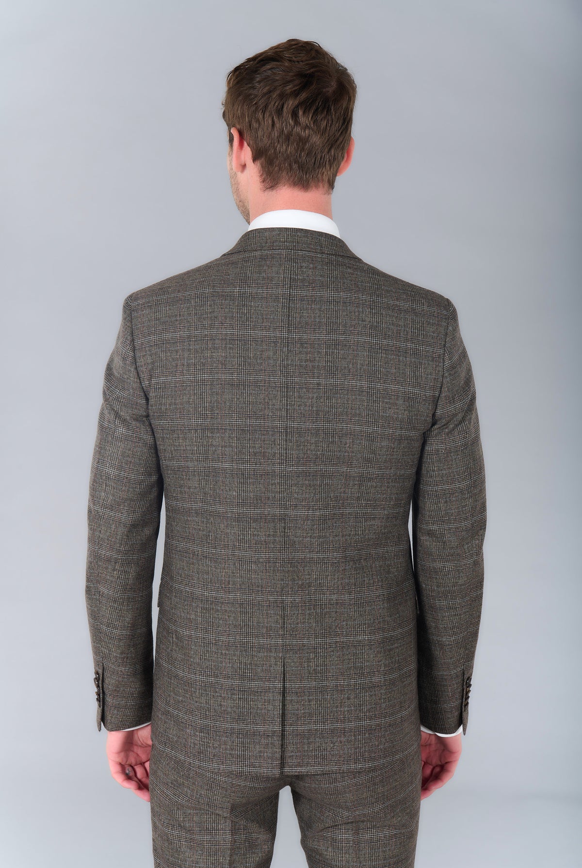 Veste de costume ajustée prince de galles stretch Jerem, coupe ajustée, entièrement doublée