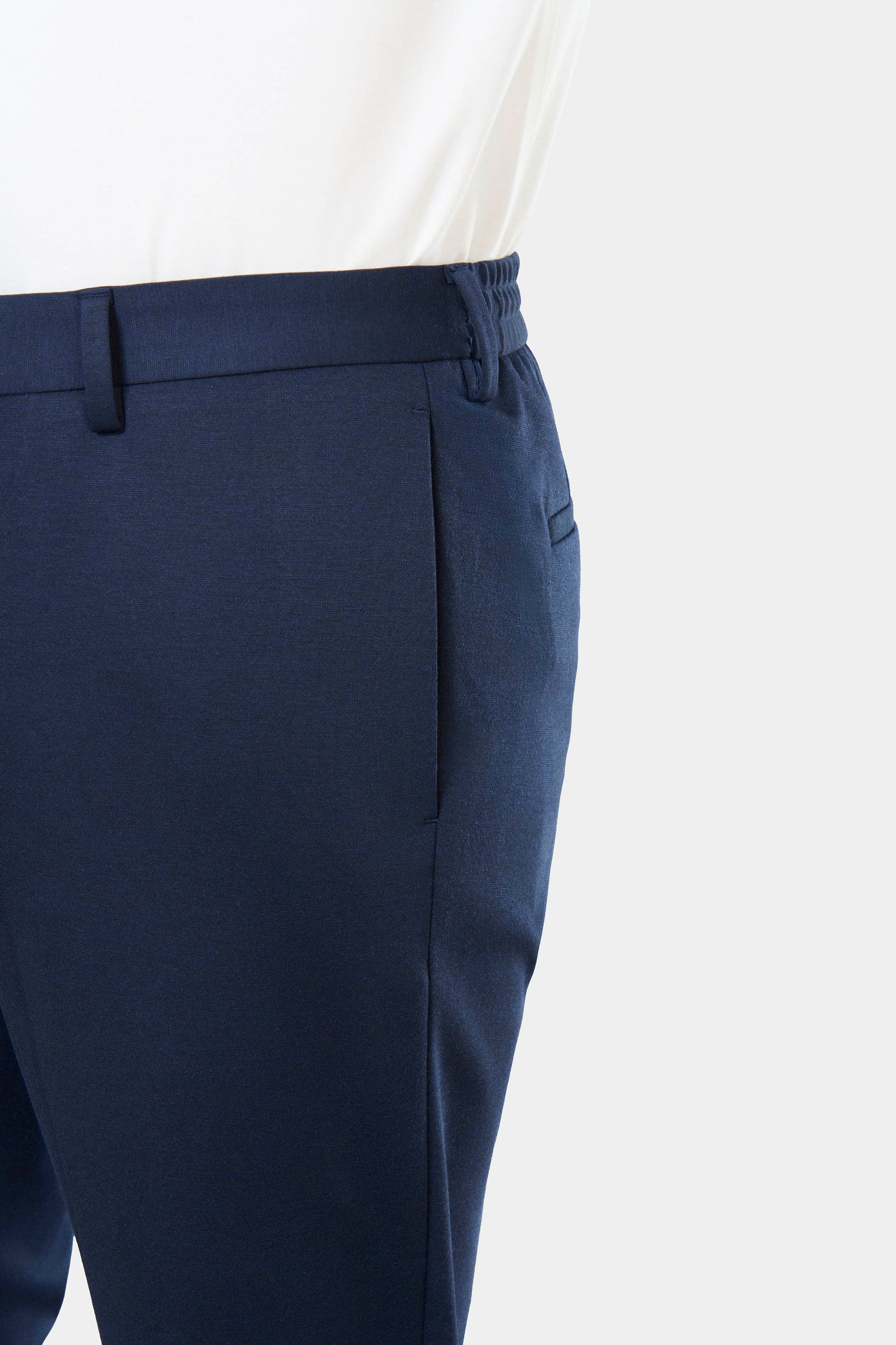 Pantalon de costume ajusté semi-élastiquée, jersey chiné teint en fil Jerem