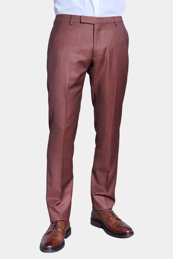 Pantalon de costume ajusté en laine vierge natural stretch Jerem, intérieur semi-doublé, ceinture sartoriale stretch, ceinture sartoriale