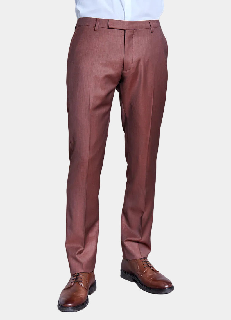 Pantalon de costume ajusté en laine vierge natural stretch Jerem, intérieur semi-doublé, ceinture sartoriale stretch, ceinture sartoriale