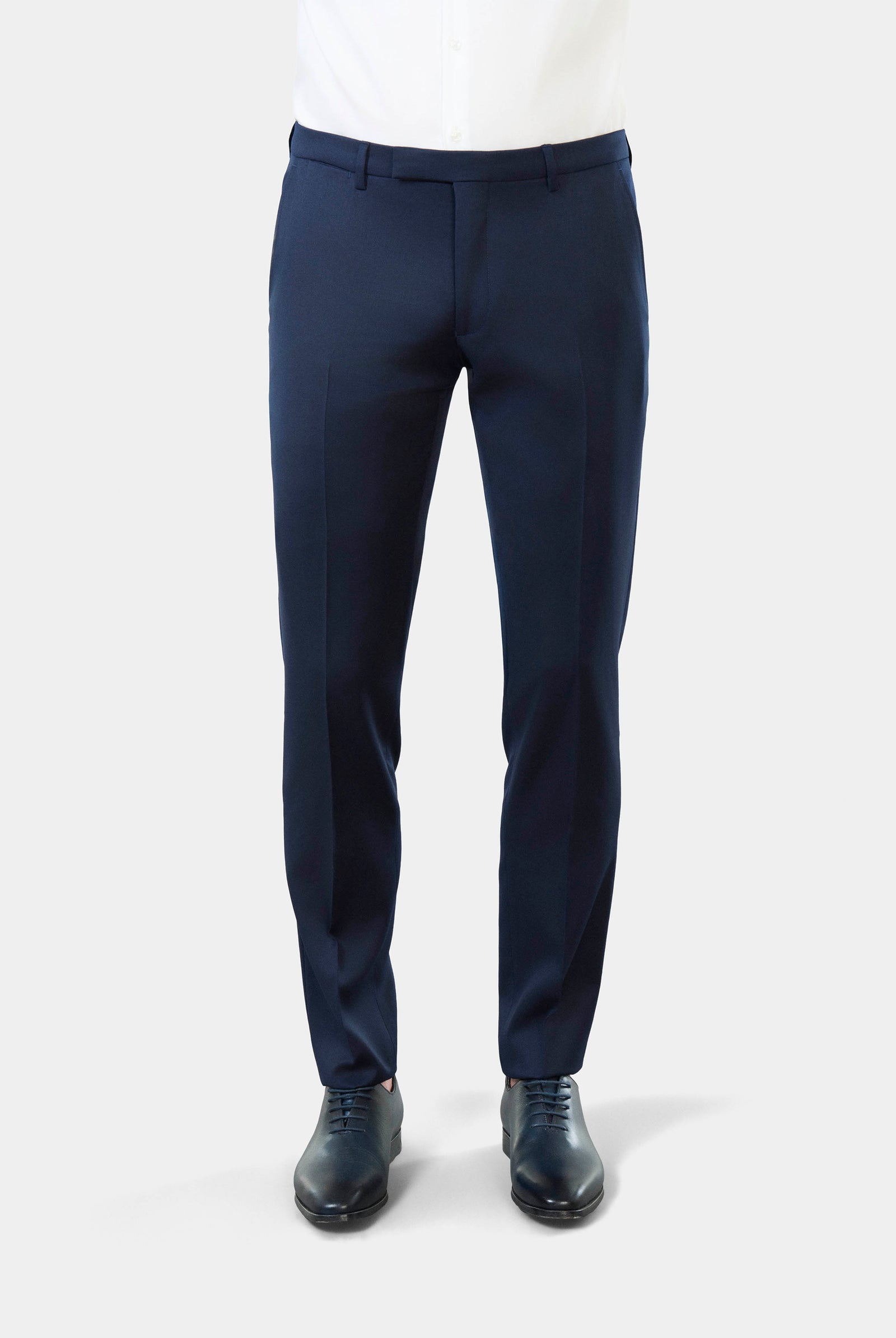 Pantalon de costume ajusté en laine vierge Super 120's « Natural stretch » Jerem, intérieur semi-doublé, ceinture sartoriale stretch, ceinture sartoriale