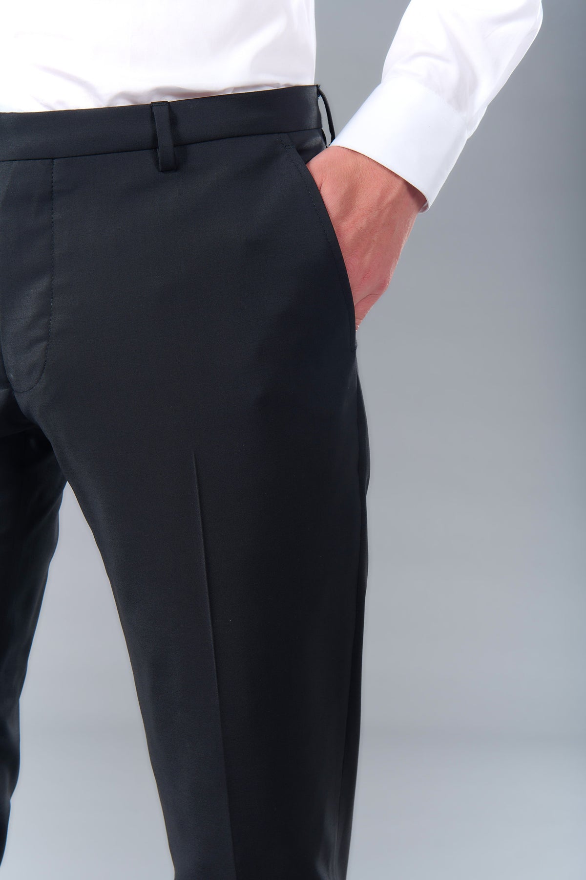 Pantalon de costume ajusté et bi-stretch Jerem, poches italiennes, jambes semi-doublées