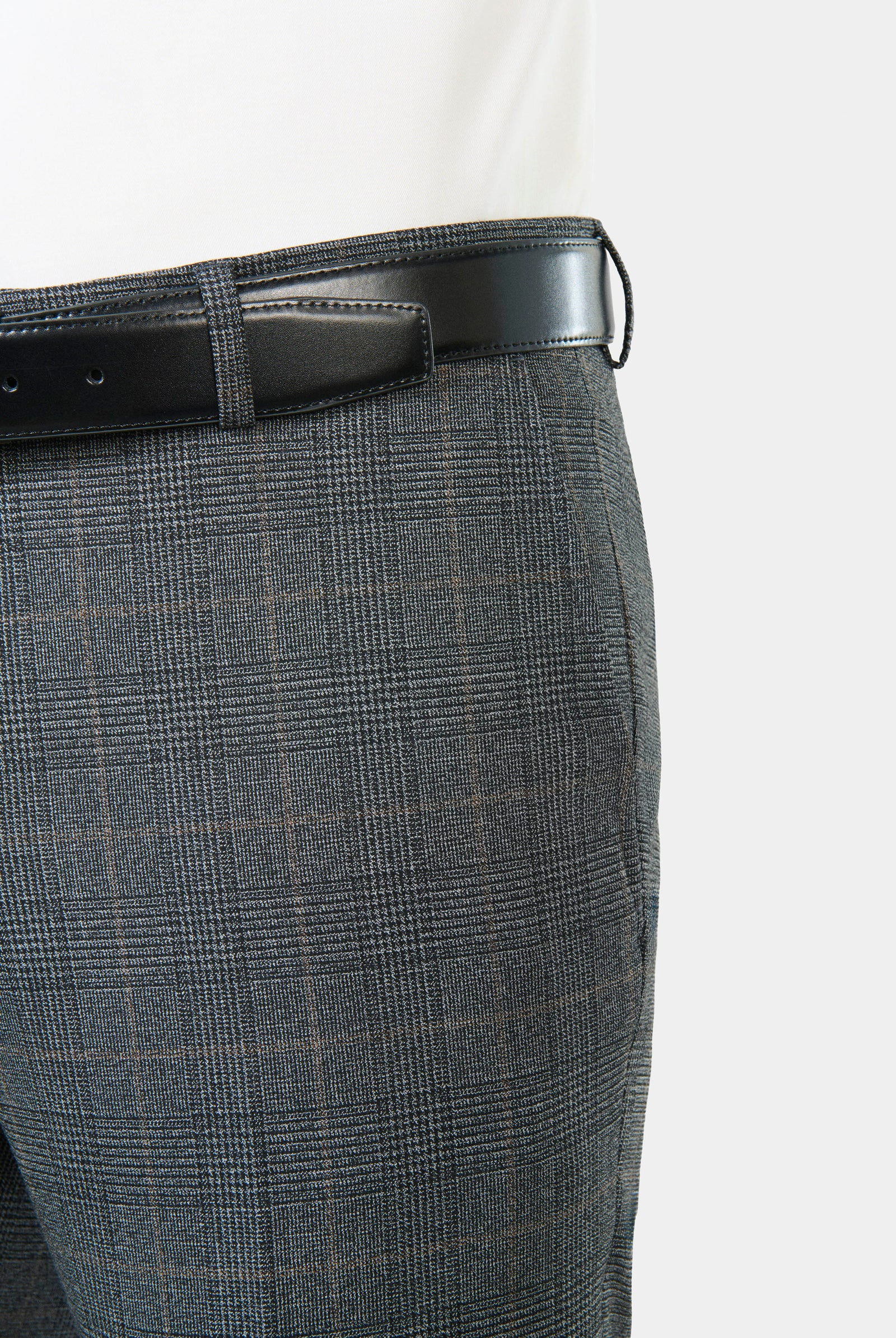 Pantalon de costume lavable, sergé teint en fil bi-stretch Jerem, ceinture sartoriale stretch, ceinture sartoriale