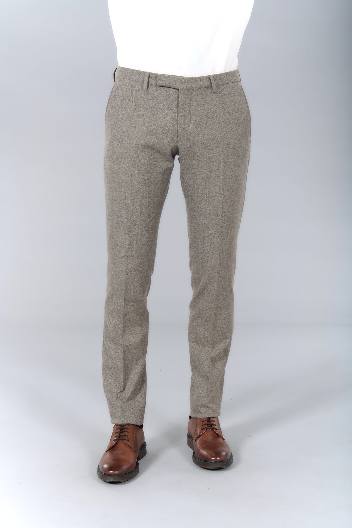 Pantalon de costume ajusté bi-stretch faux-uni Jerem, ceinture sartoriale, poches italiennes