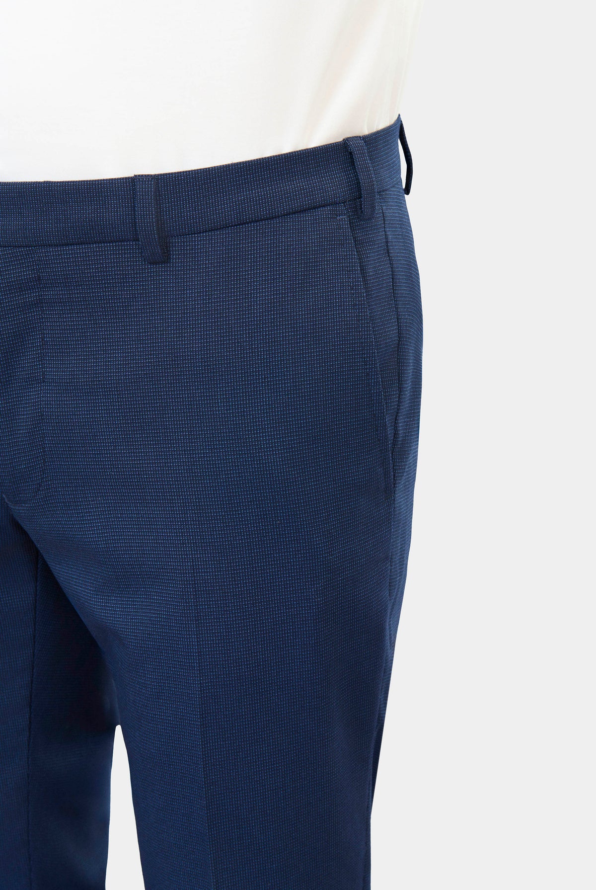 Pantalon de costume stretch faux-uni discret Jerem, ceinture sartoriale stretch, ceinture sartoriale