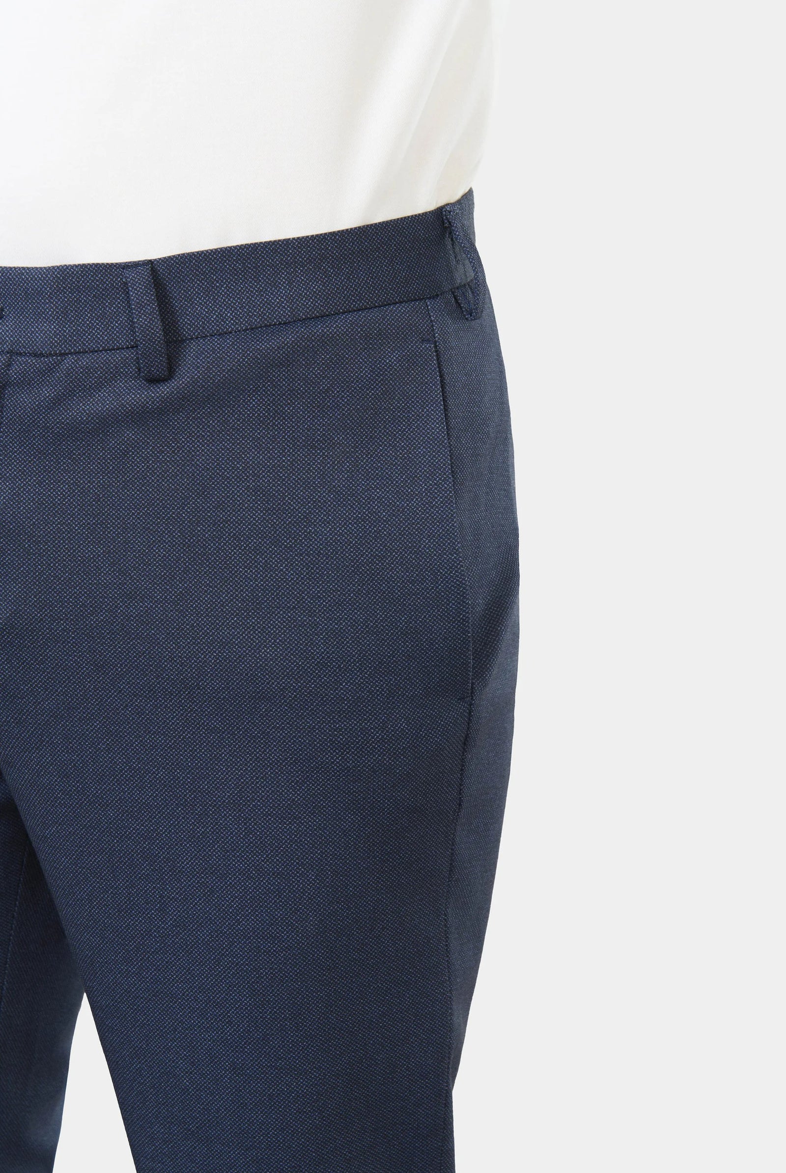Pantalon de costume ajusté semi-élastiqué, jersey recyclé imprimé Jerem