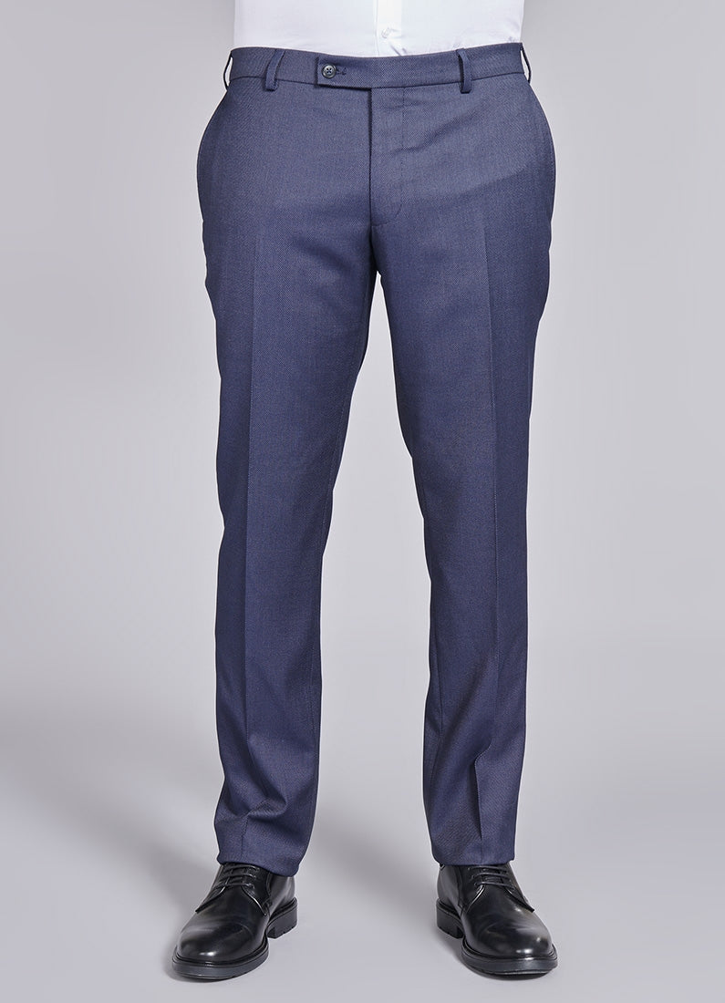 Pantalon de costume stretch faux-uni discret Jerem, poches italiennes, jambes semi-doublées