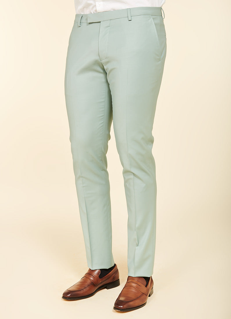 Laine mélangée — Pantalon de costume ajusté et bi-stretch Jerem, poches italiennes, jambes semi-doublées