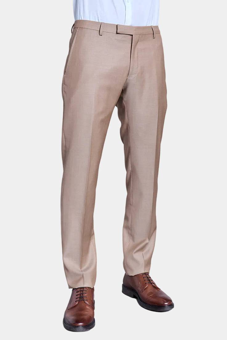 Laine vierge natural stretch — Pantalon de costume ajusté Jerem, ceinture sartoriale, poches italiennes