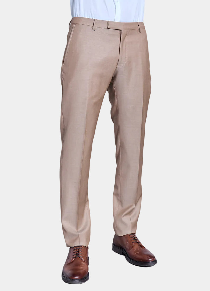 Laine vierge natural stretch — Pantalon de costume ajusté Jerem, ceinture sartoriale, poches italiennes