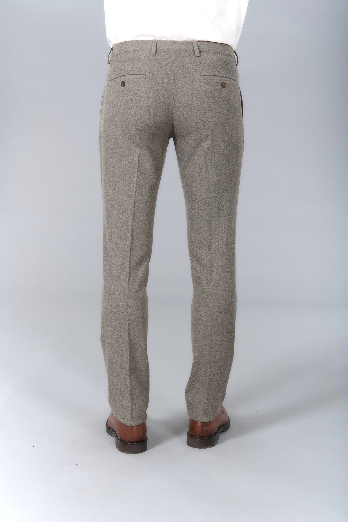 Pantalon de costume ajusté bi-stretch faux-uni Jerem, ceinture sartoriale stretch, ceinture sartoriale