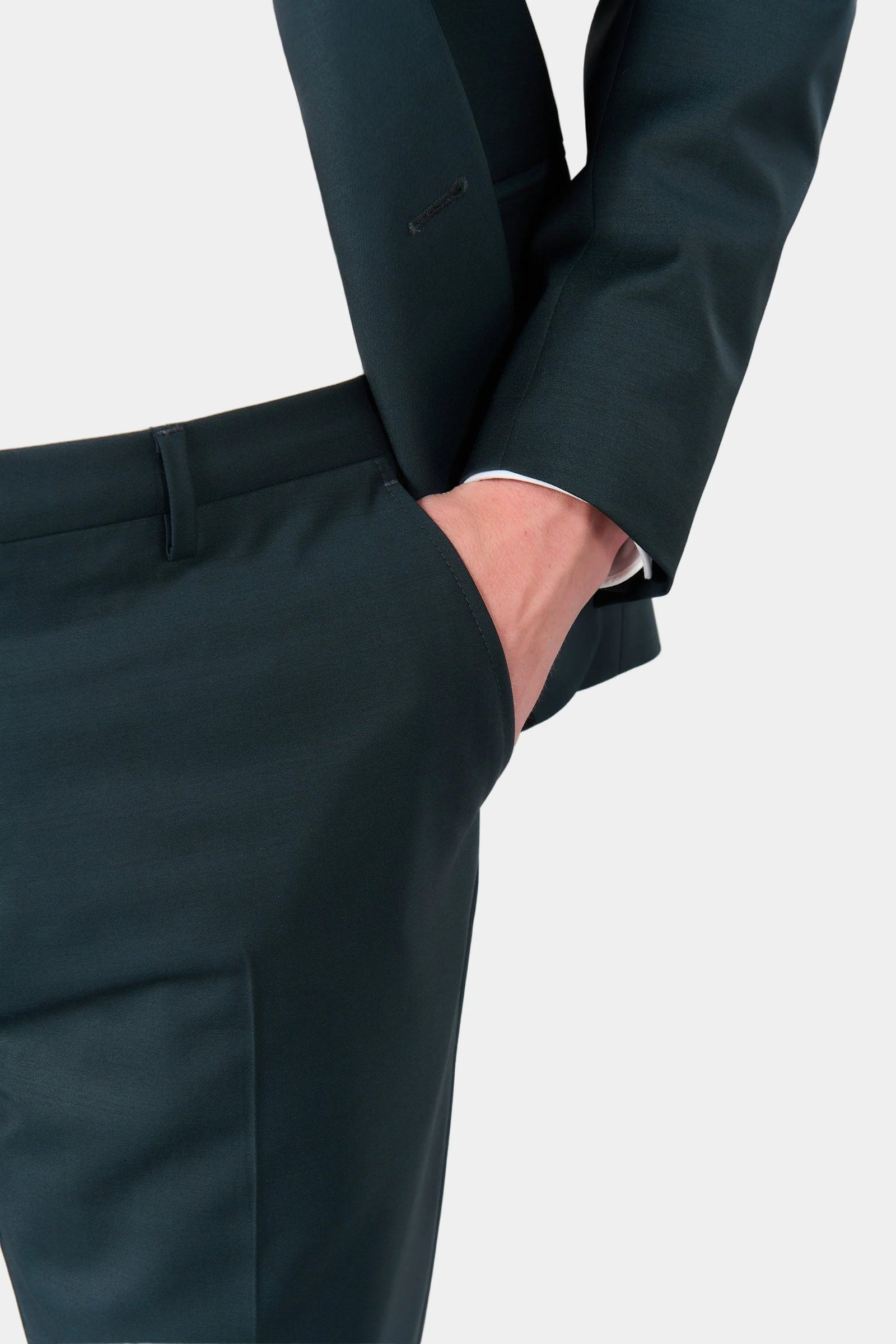 Pantalon de costume ajustée bi-stretch, laine vierge mélangée Jerem, ceinture sartoriale stretch, ceinture sartoriale