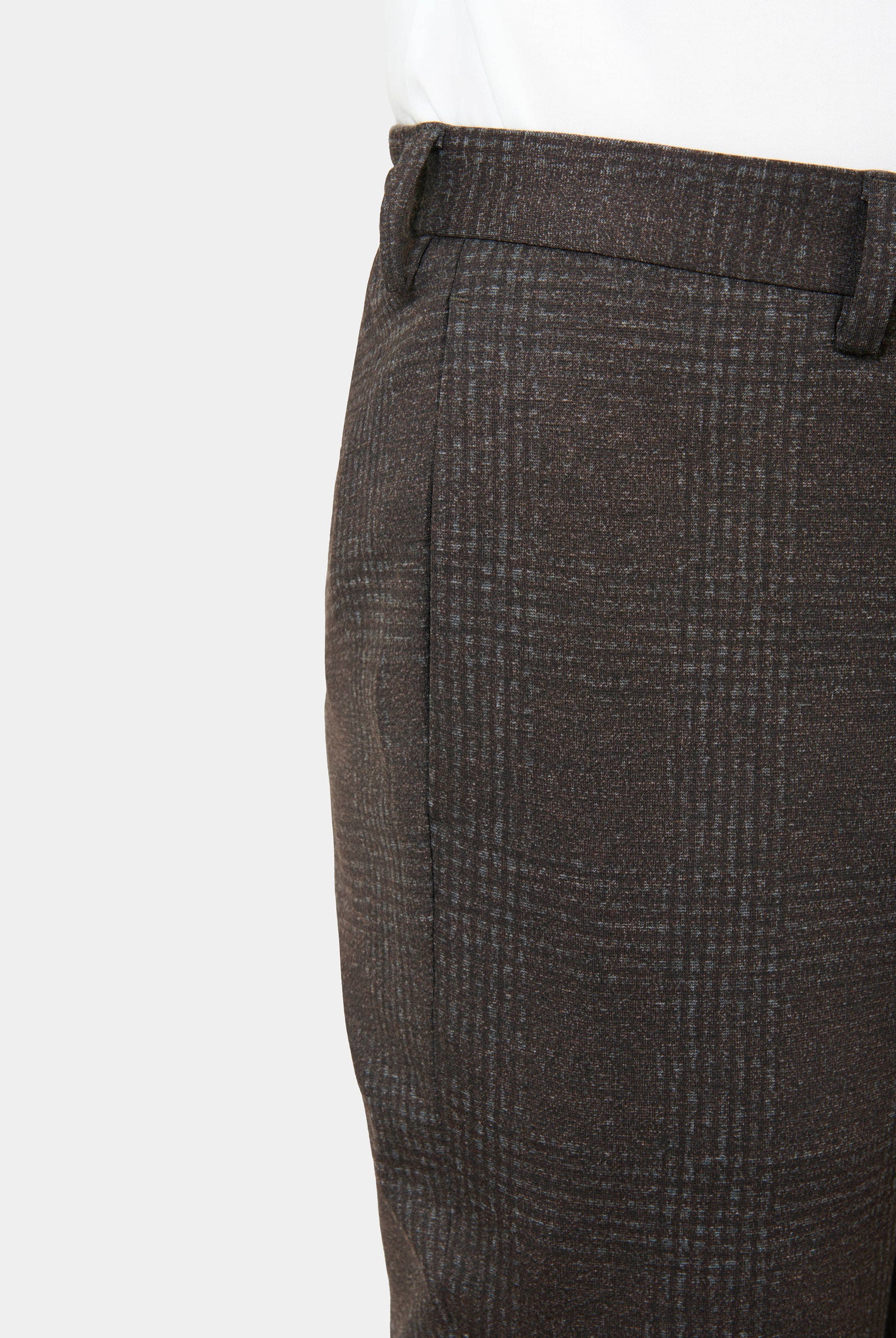 Pantalon de costume ajusté semi-élastiqué, maille Prince de Galles fondu Jerem