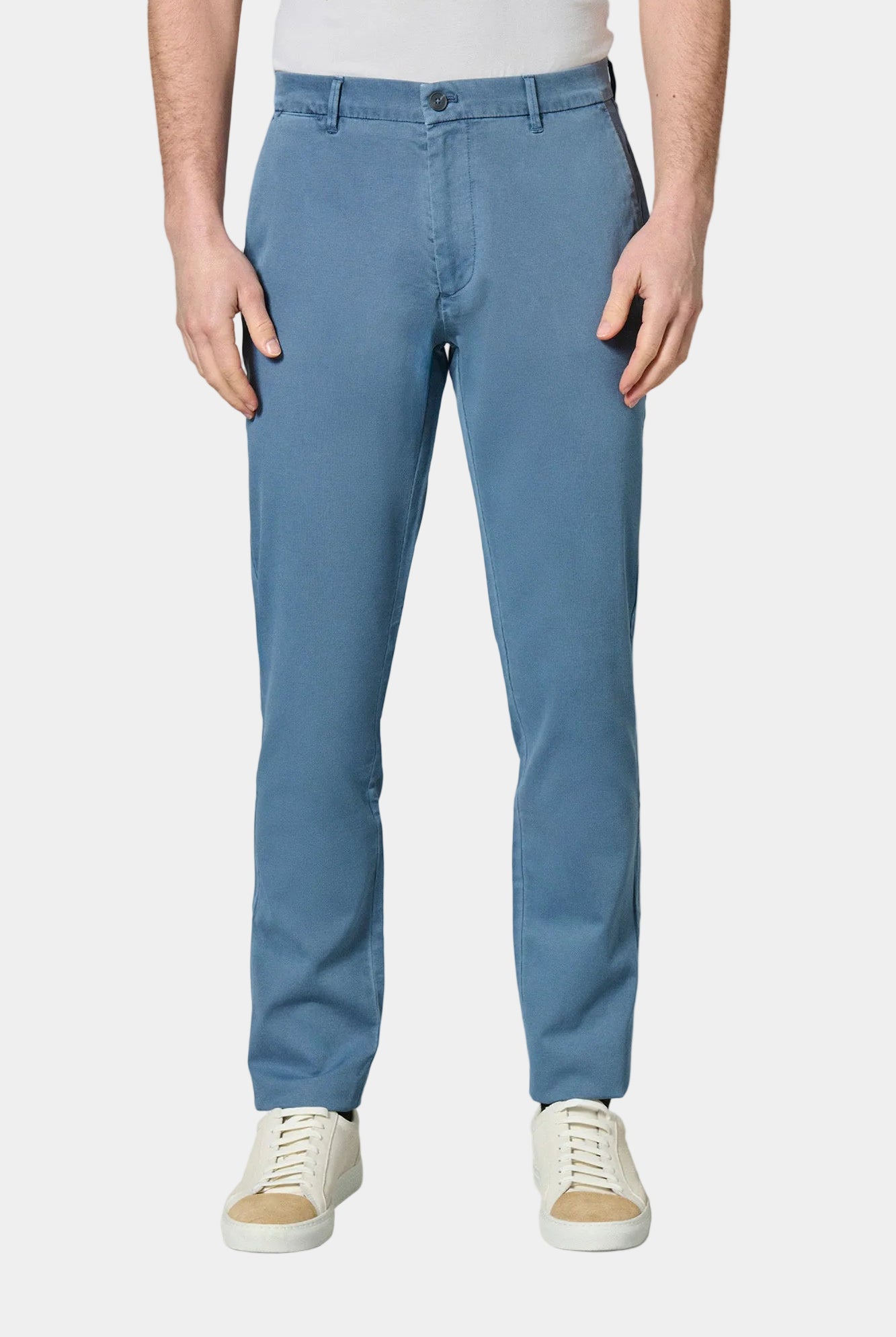 Piqué stretch — Pantalon teint Jerem, poches italiennes, coupe droite