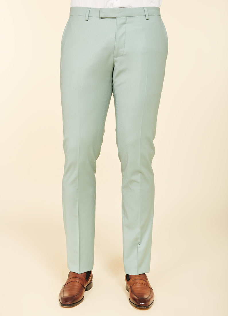 Pantalon de costume ajusté et bi-stretch, laine mélangée Jerem, ceinture sartoriale, poches italiennes