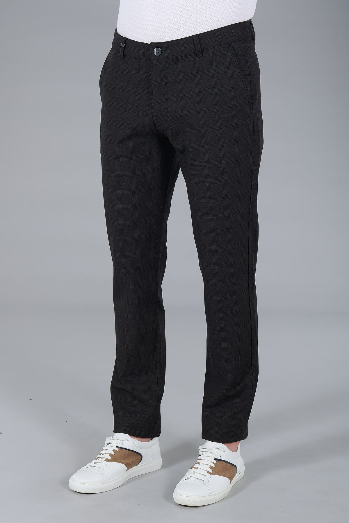 Pantalon de ville bi-stretch carreaux Jerem, coupe confortable, poches italiennes vue 6