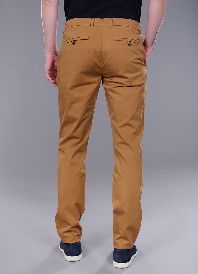 Pantalon, piqué de coton stretch Jerem, coupe droite, poches italiennes