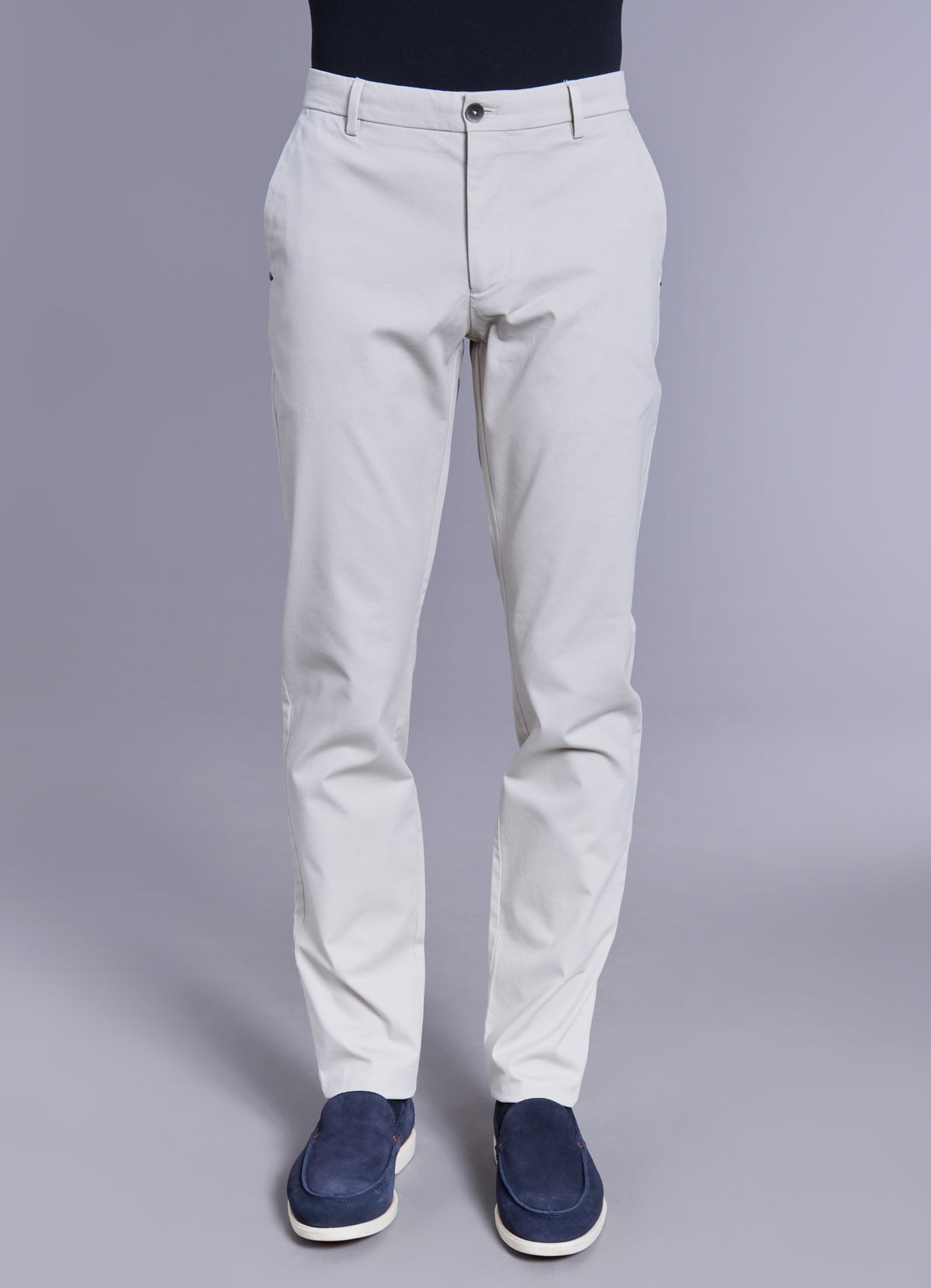 Piqué de coton stretch — Pantalon Jerem, coupe droite