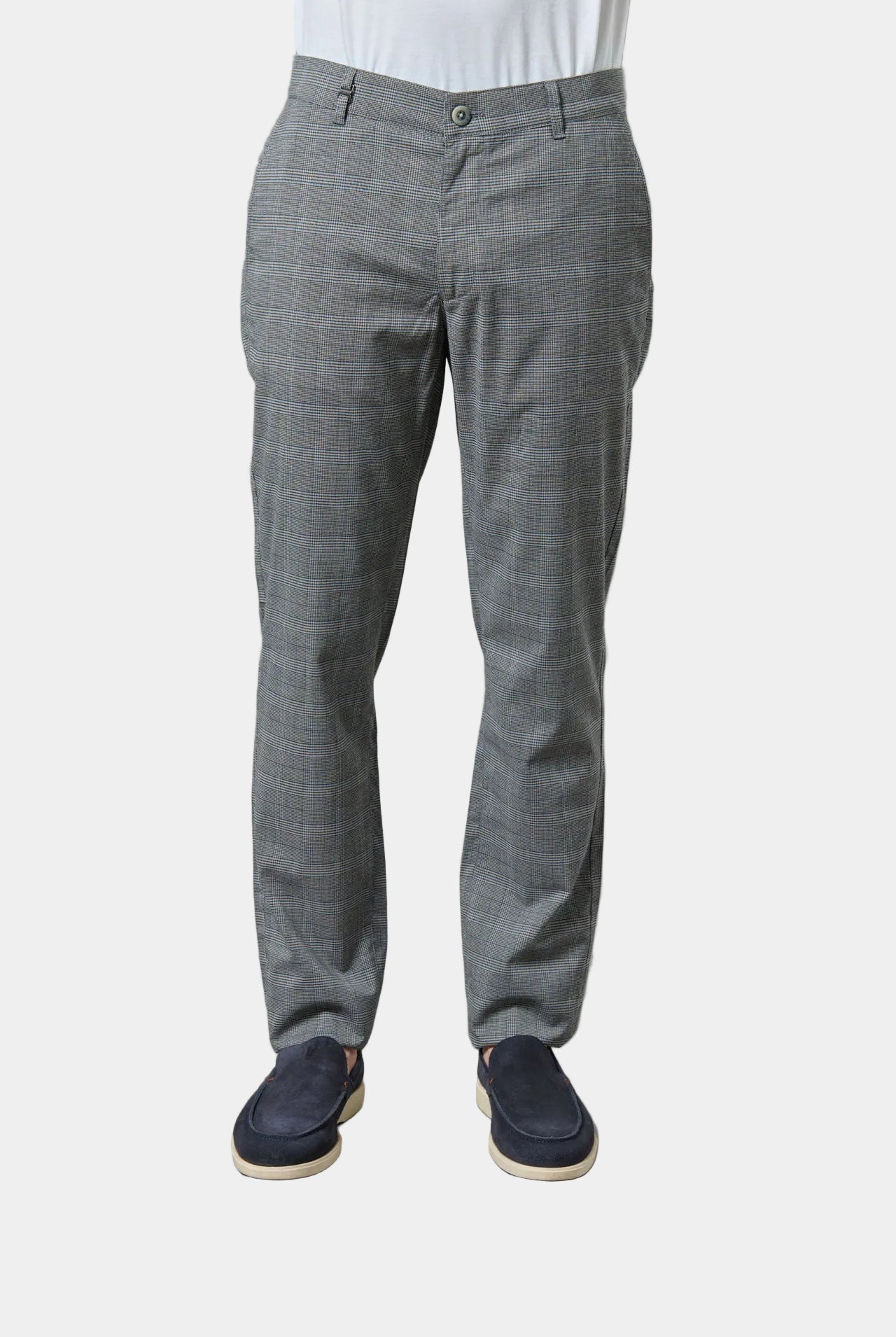 Pantalon de ville stretch carreaux Jerem, poches italiennes